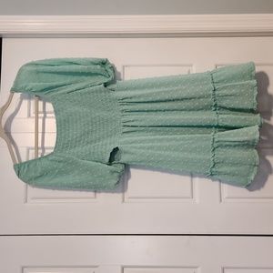 seafoam green cutout dress